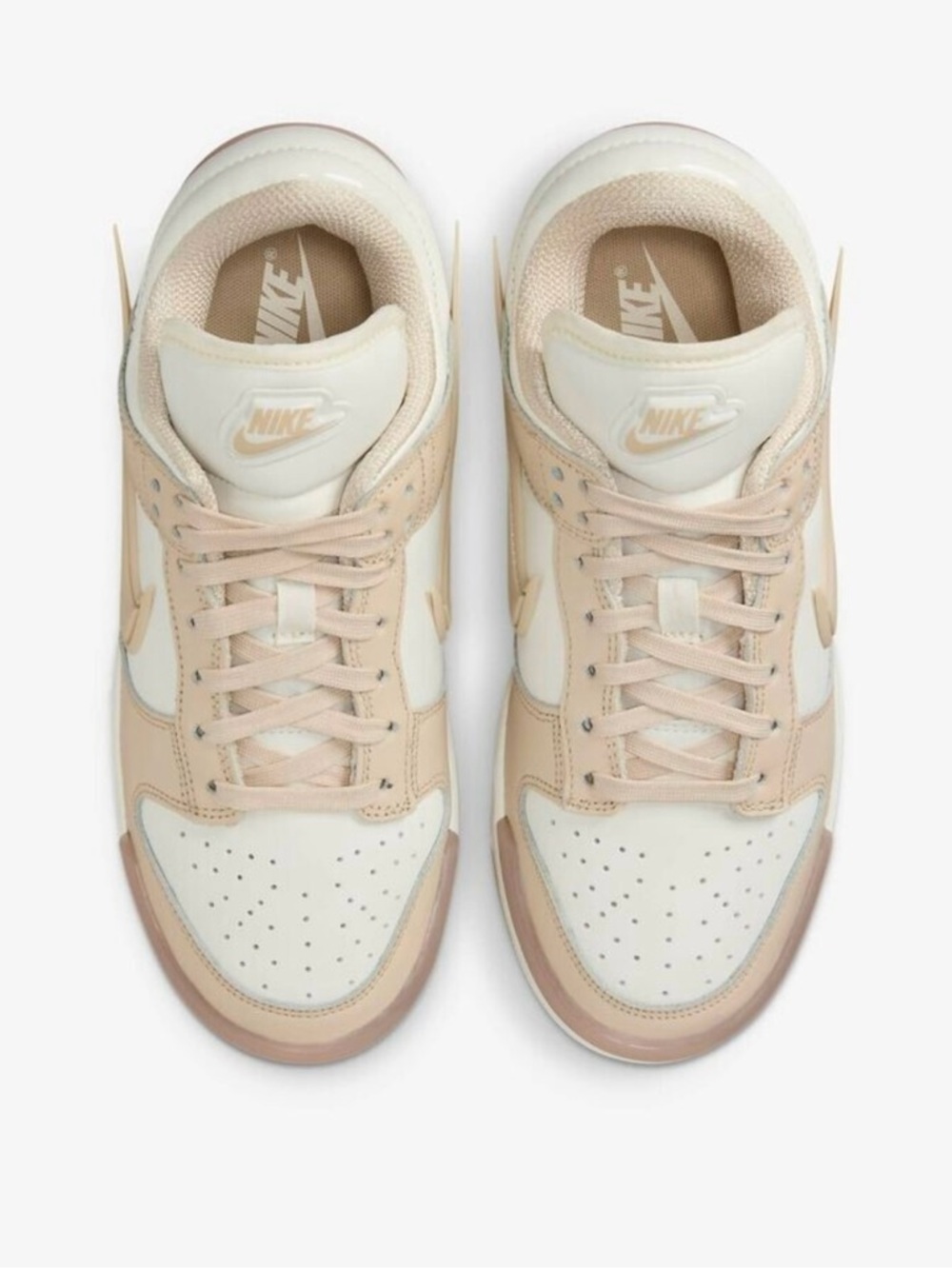 Nike Low-Top Sneakers in Cream & Light Beige